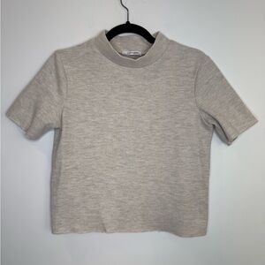 Zara cream small ribbed mock neck top size medium